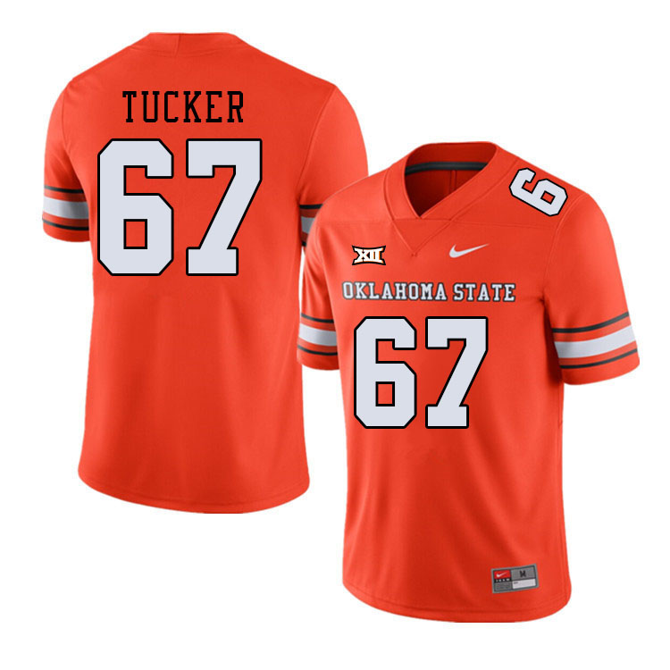 Men #67 Jaelen Tucker Oklahoma State Cowboys College Football Jerseys Stitched-Alternate Orange - Click Image to Close